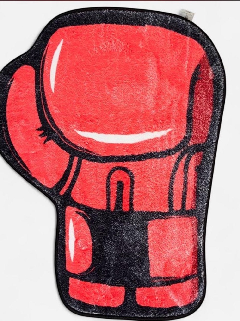 Boxing Glove Shaped Plush Rug - Red Black